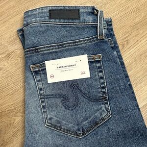 NWT AG The Farrah High Rise Skinny Jean Medium Wash Size 23
